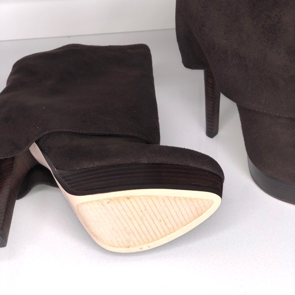 Bebe Nadine dark brown folded boots size 5 NWT